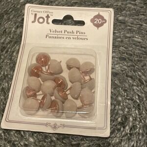 ✅Jot Velvet Push Pins 20pc Tan Beige Office Bulletin Board New #️⃣0842-46